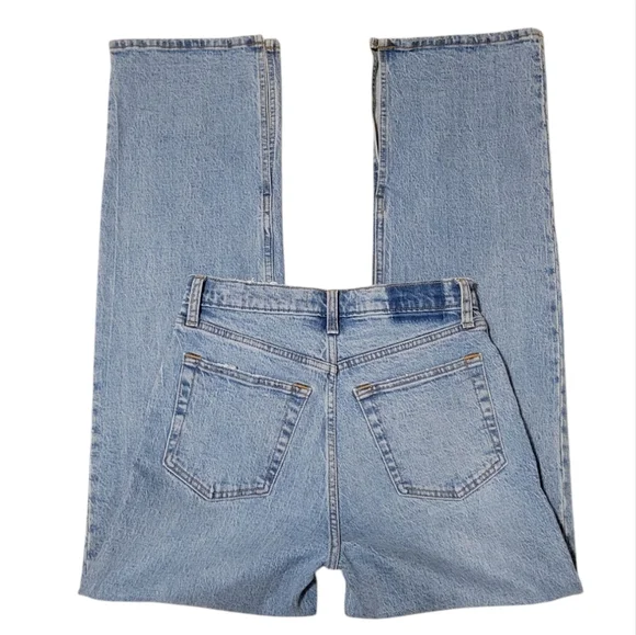 Abercrombie & Fitch 90's Relaxed Blue Jean High Rise Women's Size 27 / 4 LONG - Picture 4 of 11